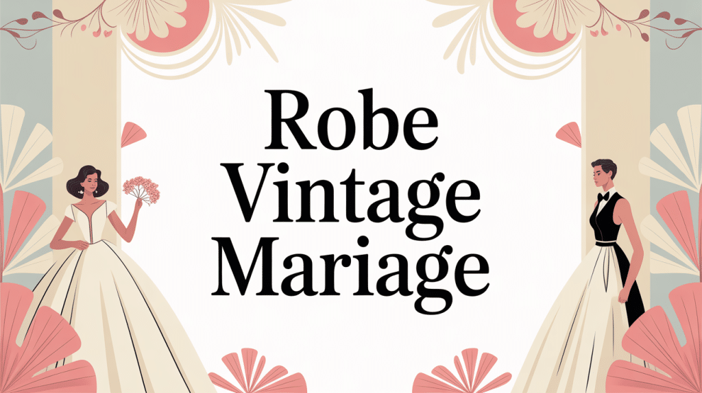 illustration mariage rétro français robe vintage mariage