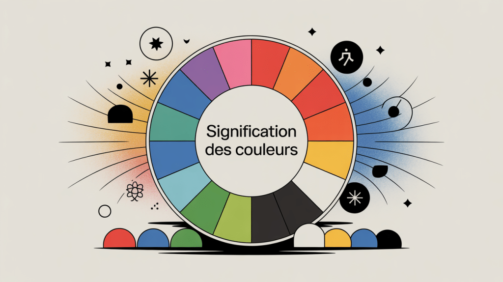 Illustration cercle chromatique signification des couleurs