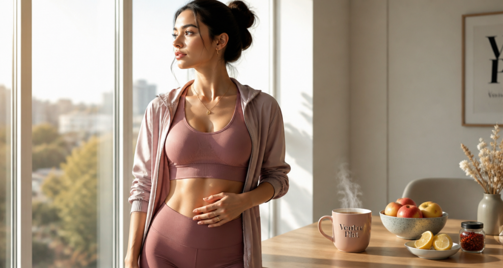 bruler les graisses ventre femme tasse the vert