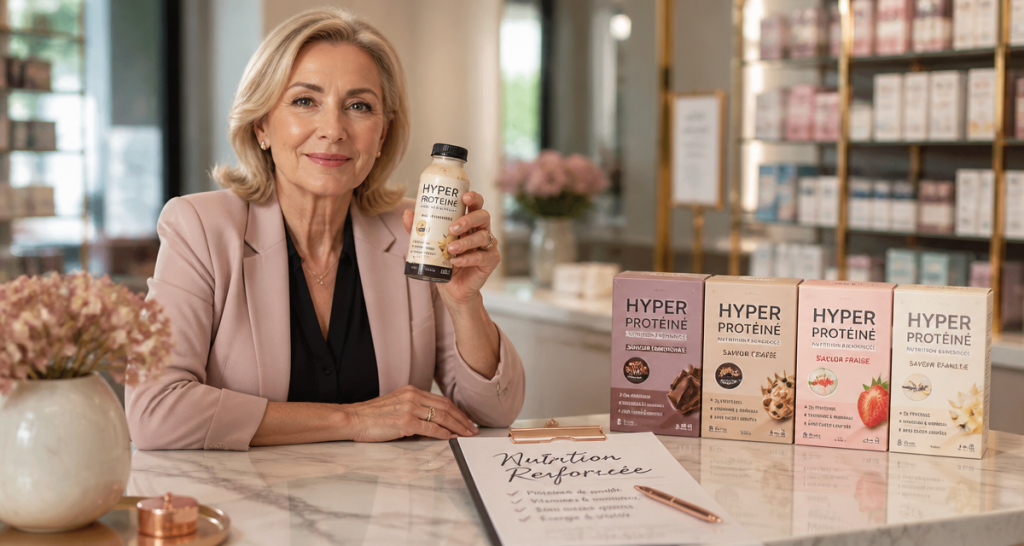 complement alimentaire hyperproteine pharmacie femme mature comptoir