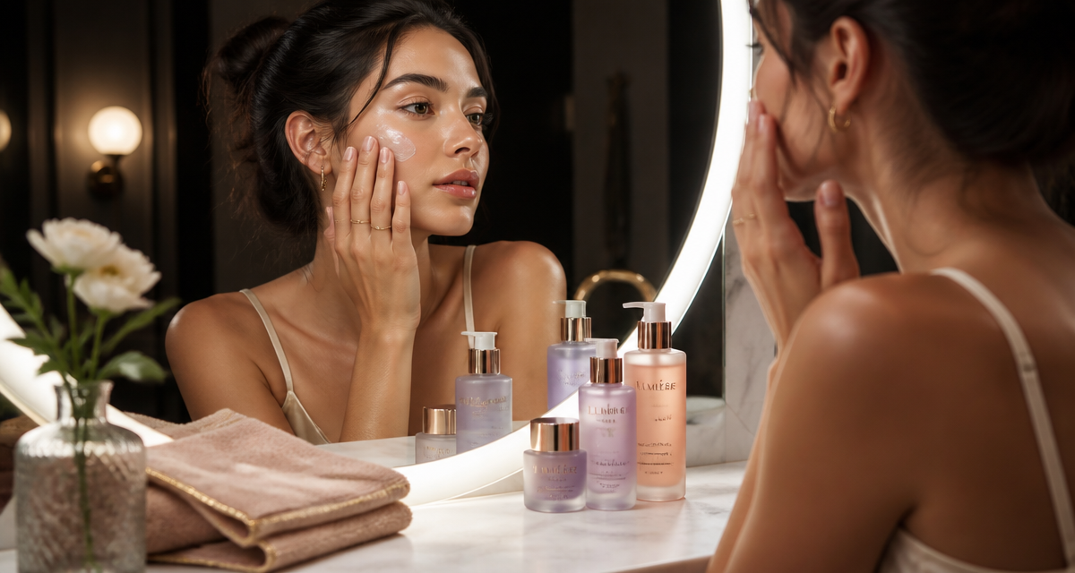 crème de nuit peau grasse femme miroir