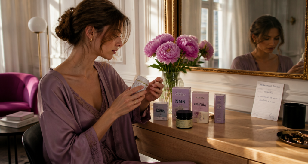 Medicaments contre la fatigue sur coiffeuse femme