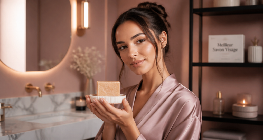 meilleur savon pour visage artisanal femme élégante