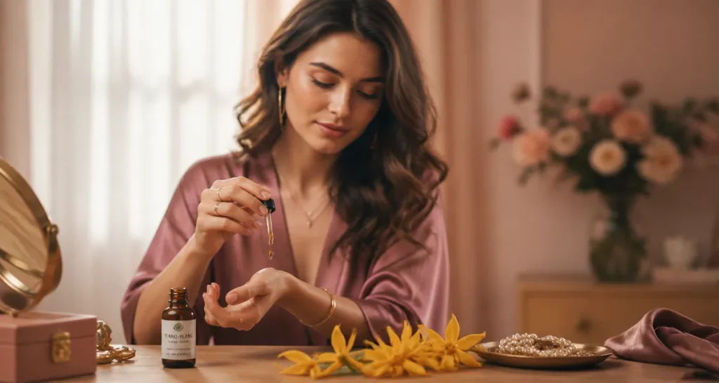 huile essentielle ylang ylang bienfaits sur poignet femme