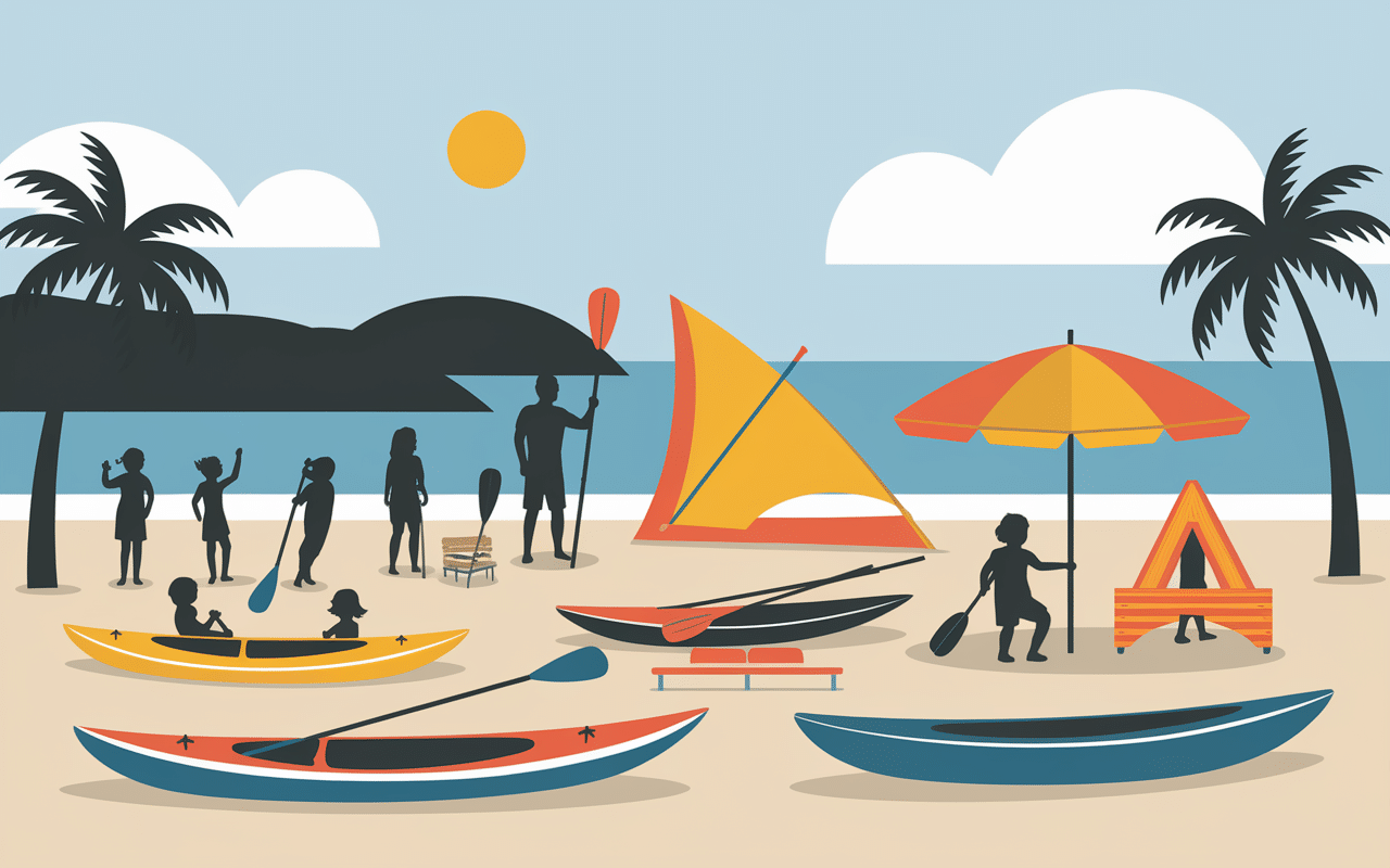 Activités paddle et familles à la plage des Arbousiers