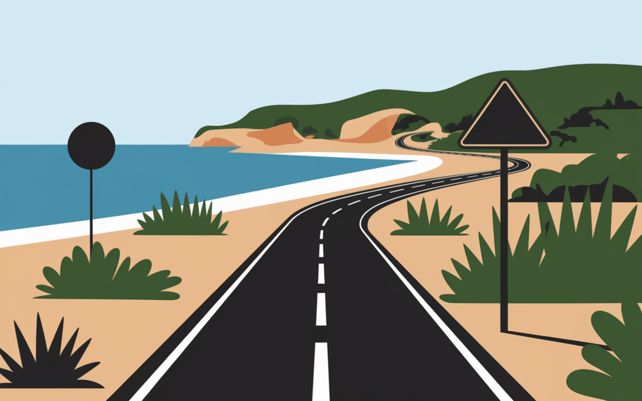 accès cala d orzu route parking plage corse