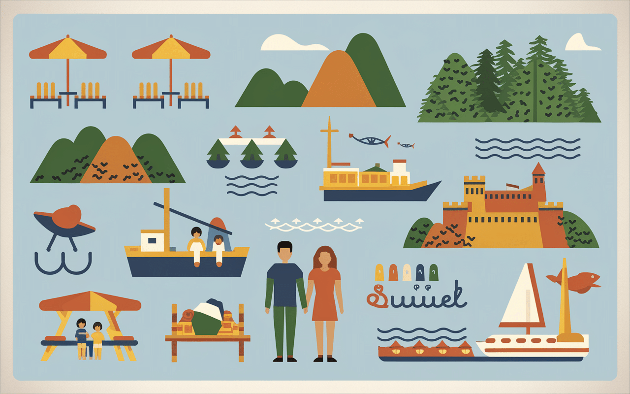 Carte touristique ville bord de mer bretagne