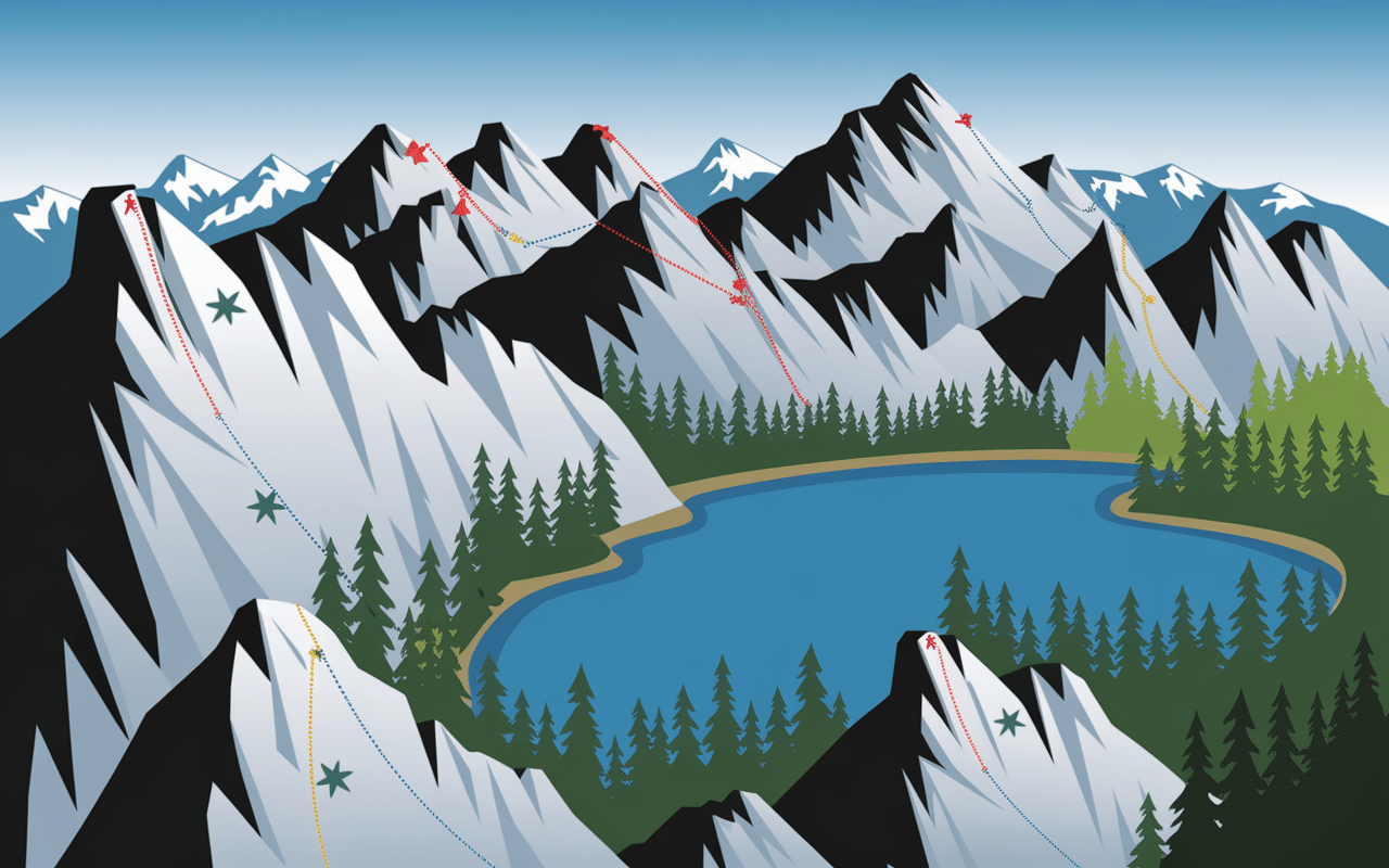 Carte parcours via ferrata Annecy niveaux difficulté