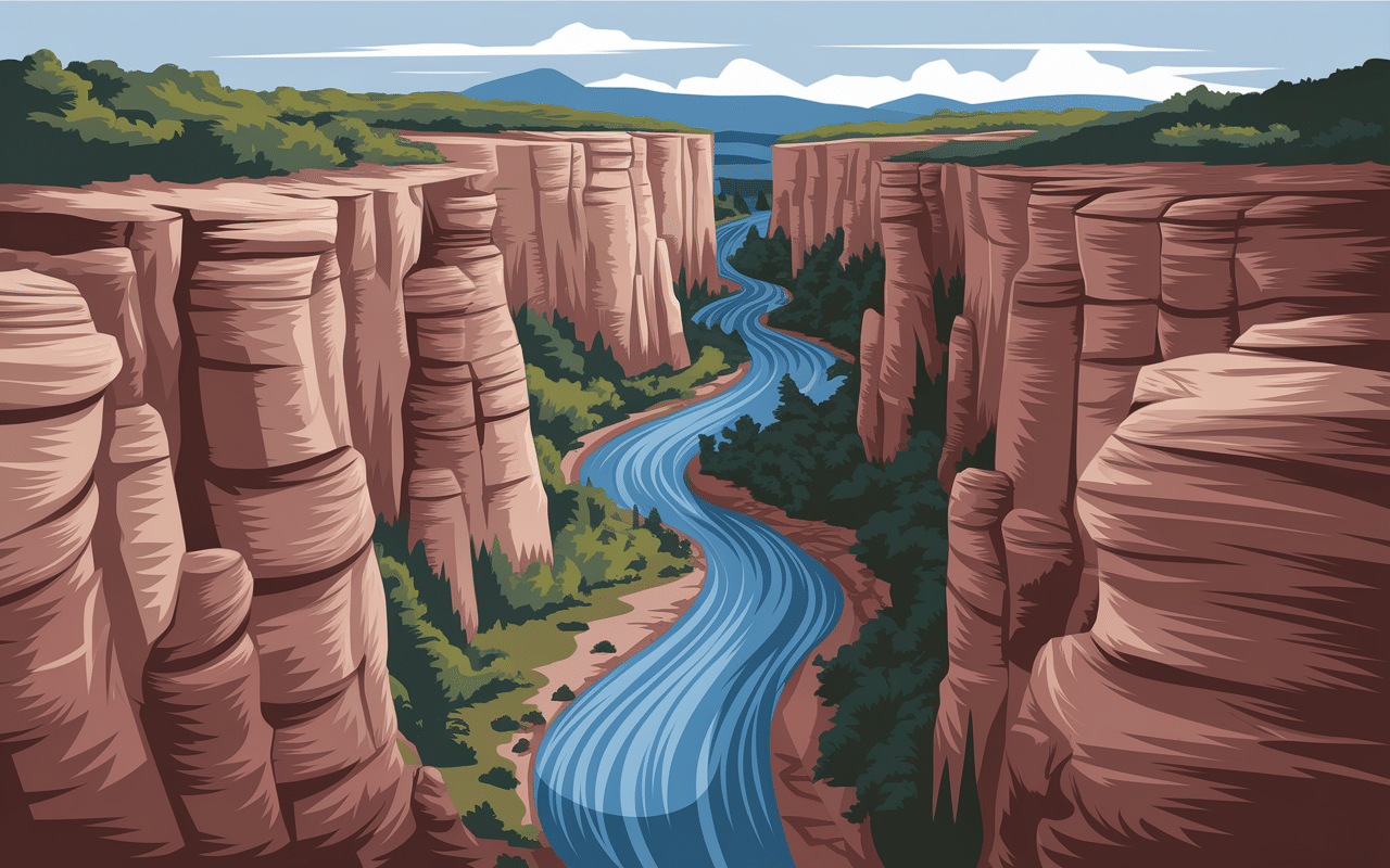 Panorama naturel des gorges du Loup entre falaises et rivière