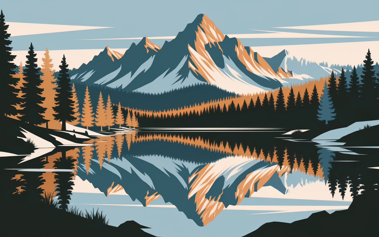 Paysage panoramique du lac de l'Orceyrette