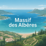 vue panoramique massif des albères montagnes mer villages sentiers