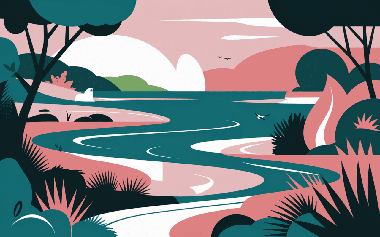 Paysage naturel plage du Stagnone lagune flamants roses