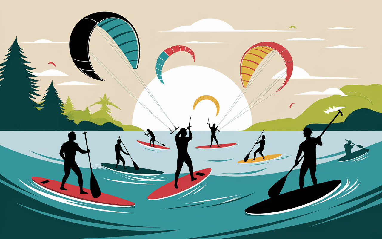 Sports nautiques plage du Stagnone kitesurf paddle