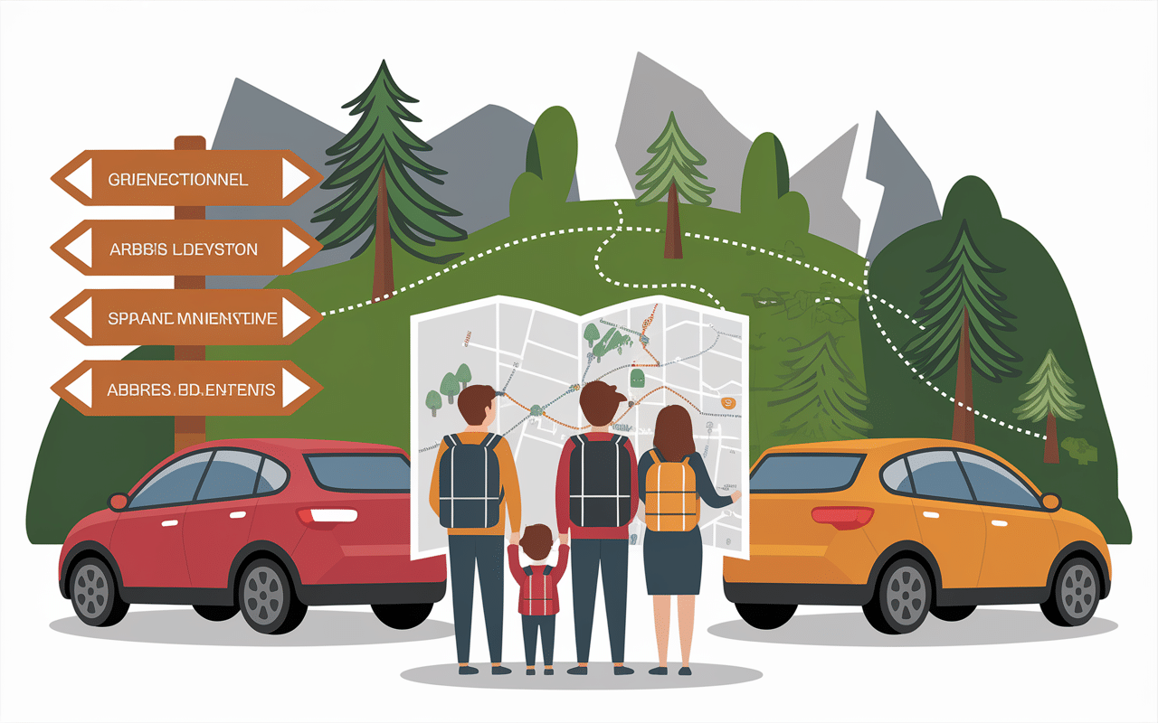 parking des trois pignons famille carte sentiers
