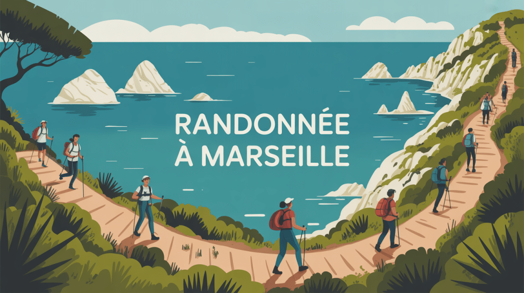 Illustration randonnée à Marseille sentier côtier calanques