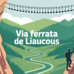 Via ferrata de Liaucous sur falaise avec vue sur vallée