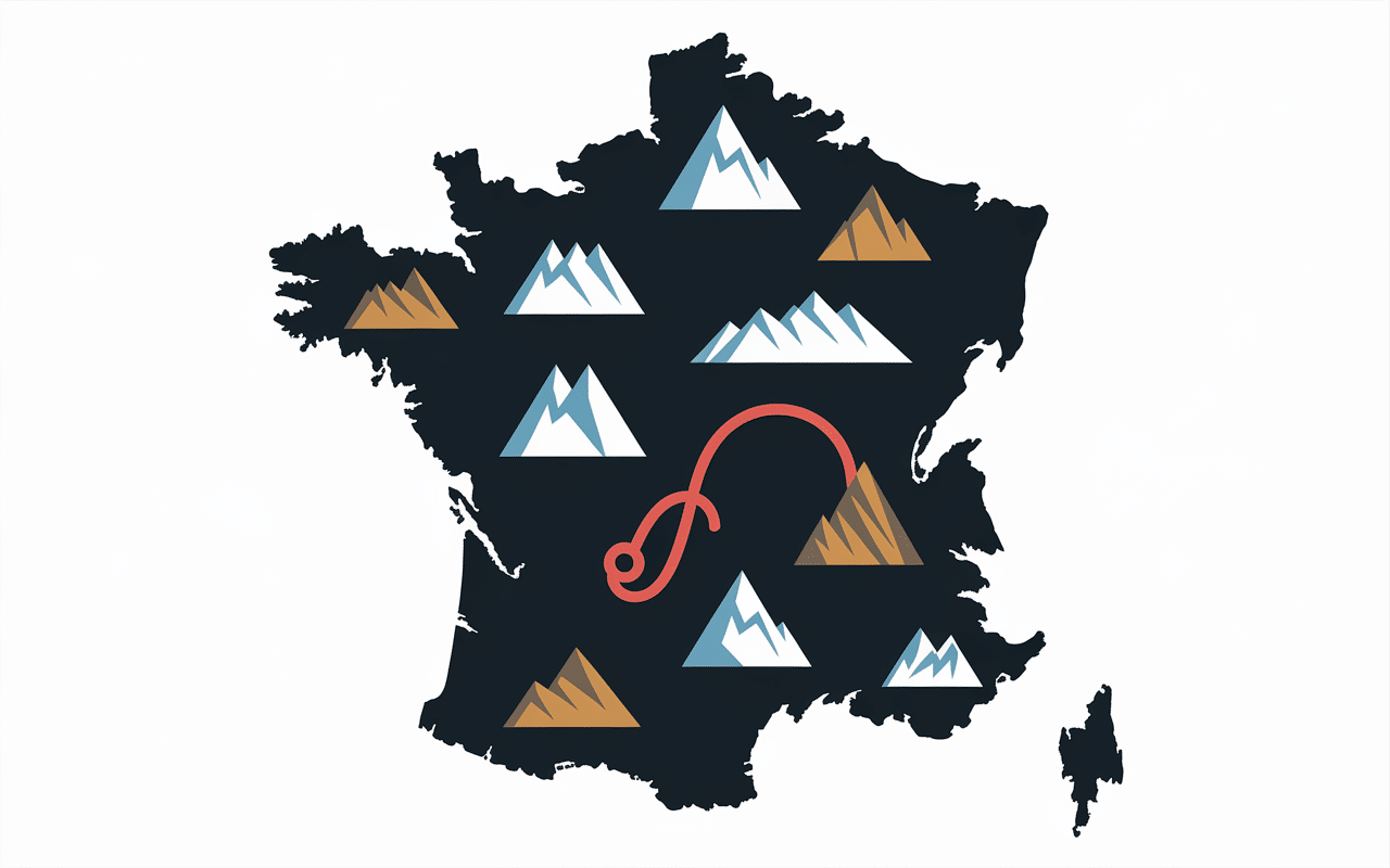 Carte via ferrata France régions spots populaires