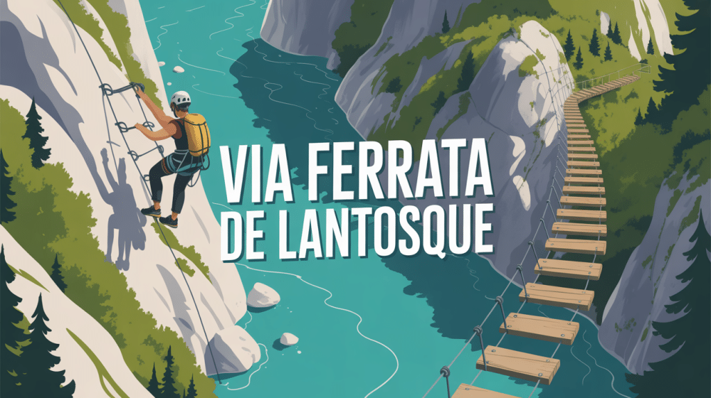 Via ferrata Lantosque parcours sur falaise et rivière turquoise