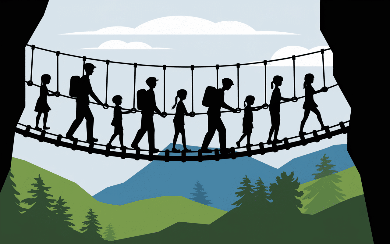 famille sur via ferrata Mazamet parcours famille