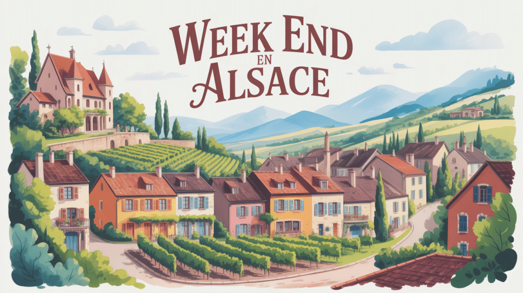 Vue village pittoresque week end Alsace