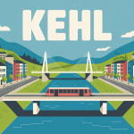 Panorama allemagne kehl pont fleuve