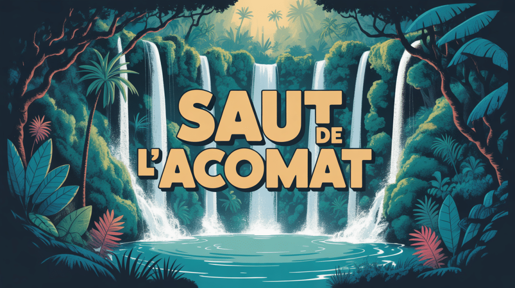 cascade saut de l acomat vue tropicale