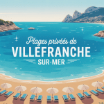 Vue aérienne d'une plage privée Villefranche sur Mer