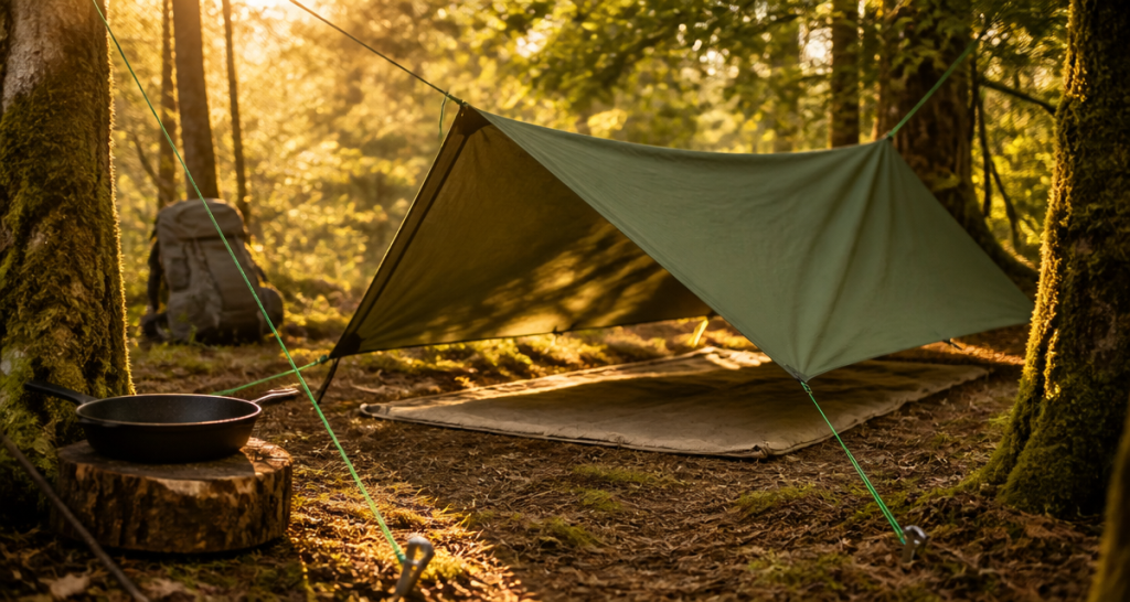 bache camping abri foret A-Frame