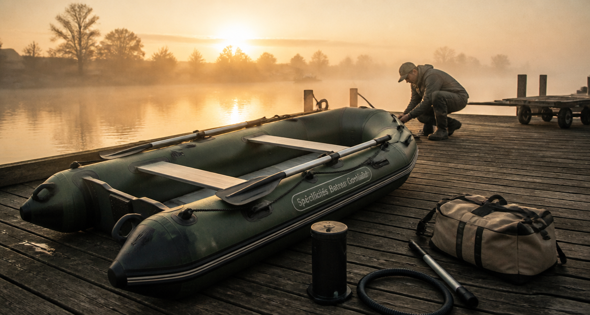Gonflable bateau PVC plancher alu pêcheur quai