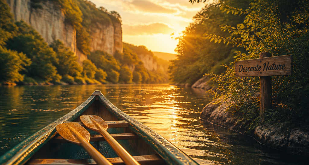 ou faire du canoe sur riviere france golden hour