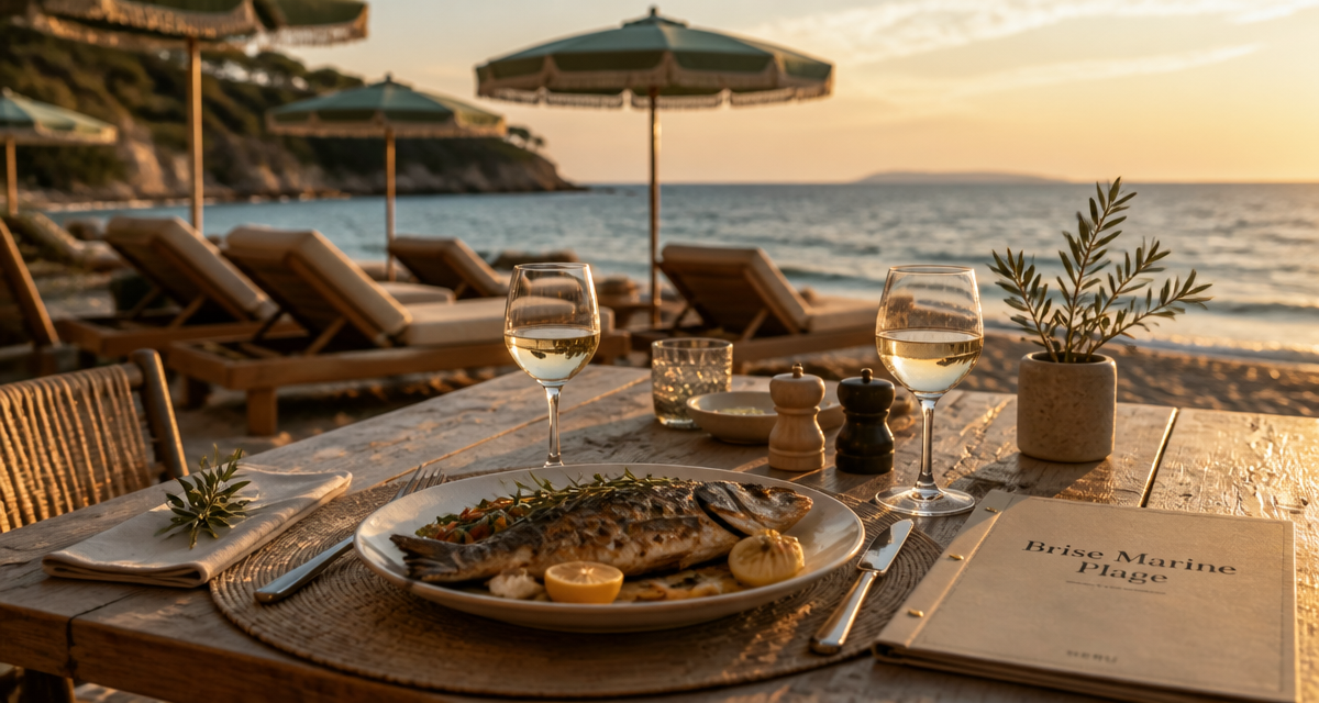 brise marine plage table mer coucher soleil