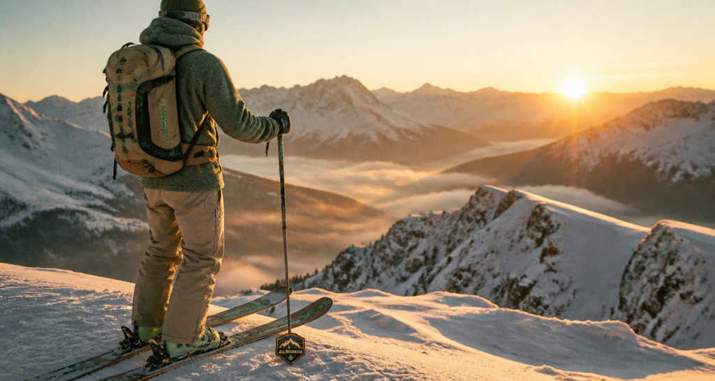 Skieur ski all mountain panorama alpin