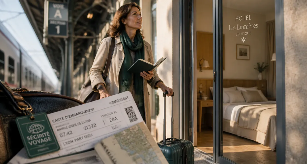 Voyager seule femme 50 ans en sécurité à la gare, hôtel boutique