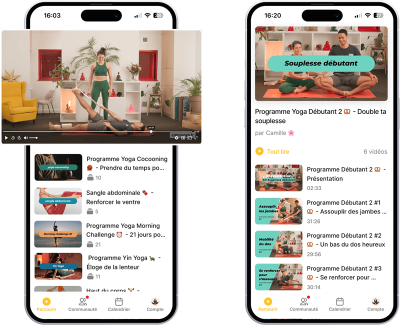 cours de yoga en ligne n'importe où