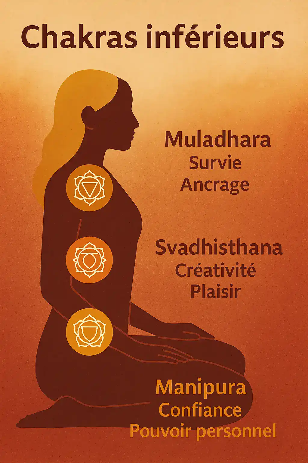 Infographie Chakras inférieurs