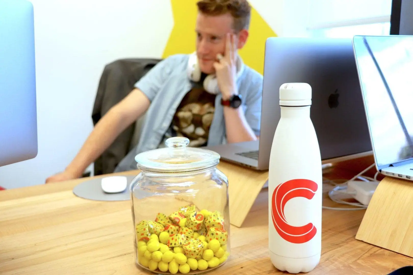 person thinking about how to create a good brand identity