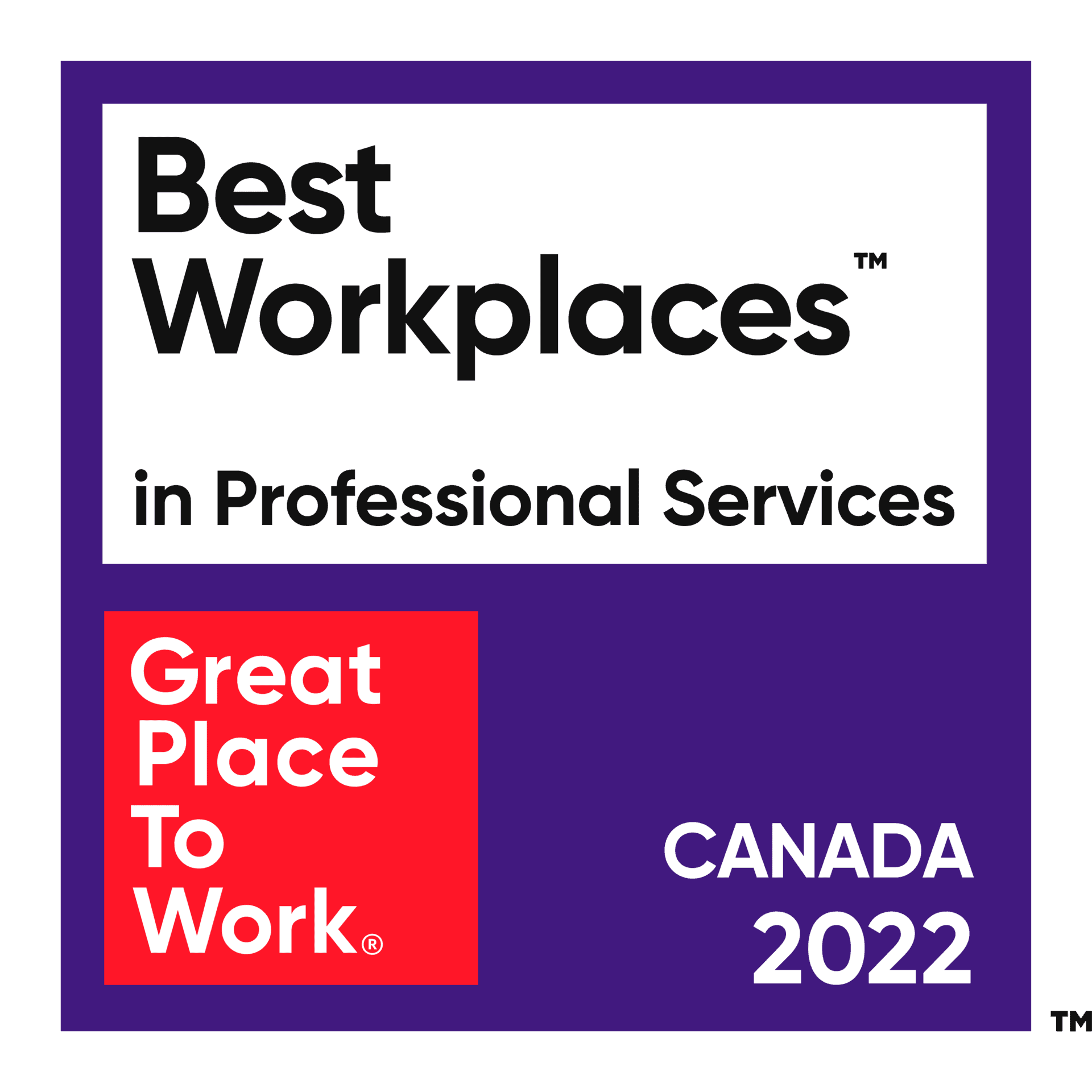 Best Workplace In Professional Services Badge