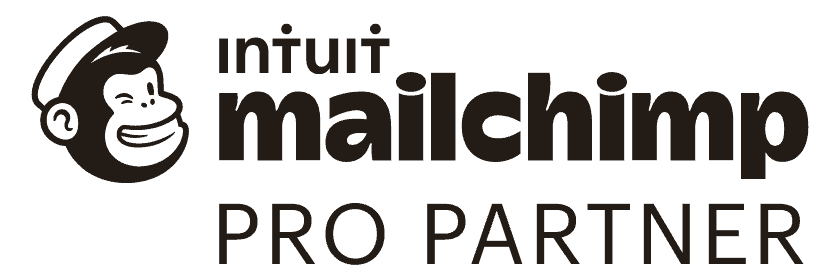 Logo Malchimp Pro Partner avec un singe mascotte pour l'e-mail marketing.