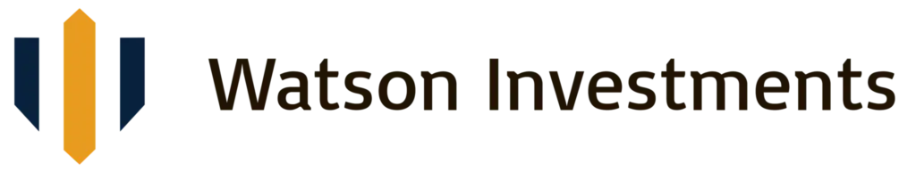 Modern office building with Watson Investments signage in a corporate setting.