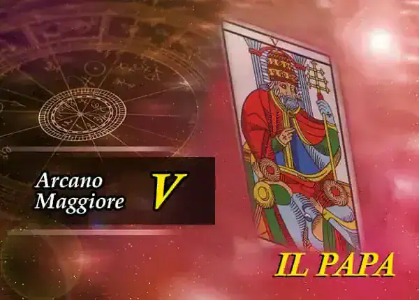 Carta dei Tarocchi: Il Papa, simbolo di saggezza e autorità spirituale.