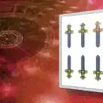 Sei di spade, carta napoletana, simbolo di forza e determinazione nel tarot.