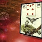 Tarocchi delle Sibille con immagine di uccelli in volo.