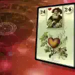 Sibilla con cuore simbolico, interpretazione delle carte d'amore e sentimenti.