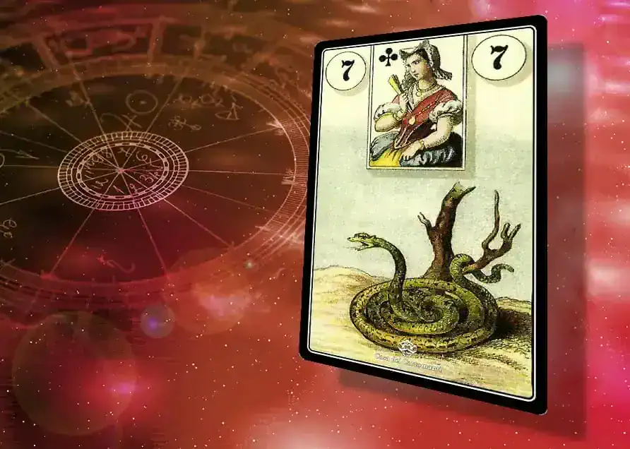 Serpente delle Sibille, simbolo di trasformazione e mistero nelle carte divinatorie.