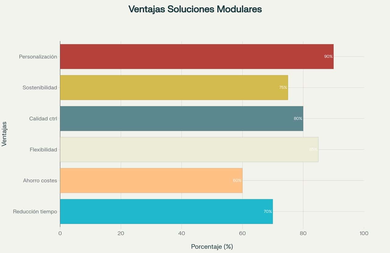 Gráfico de barras ventajas soluciones modulares.