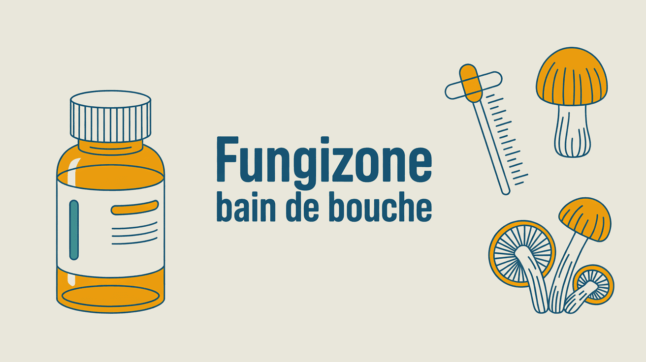 Flacon Fungizone bain de bouche avec accessoires médicaux