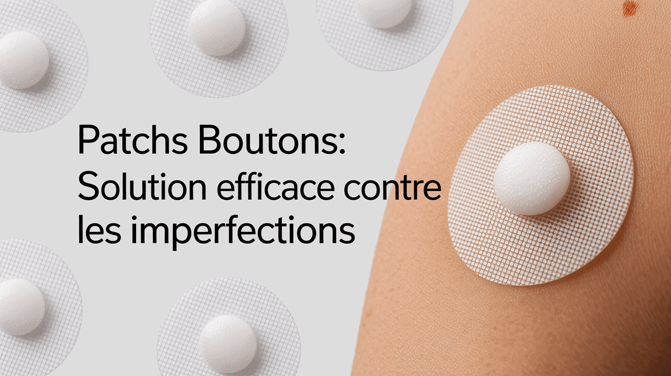 Patchs boutons hydrocolloïdes sur peau avec imperfection