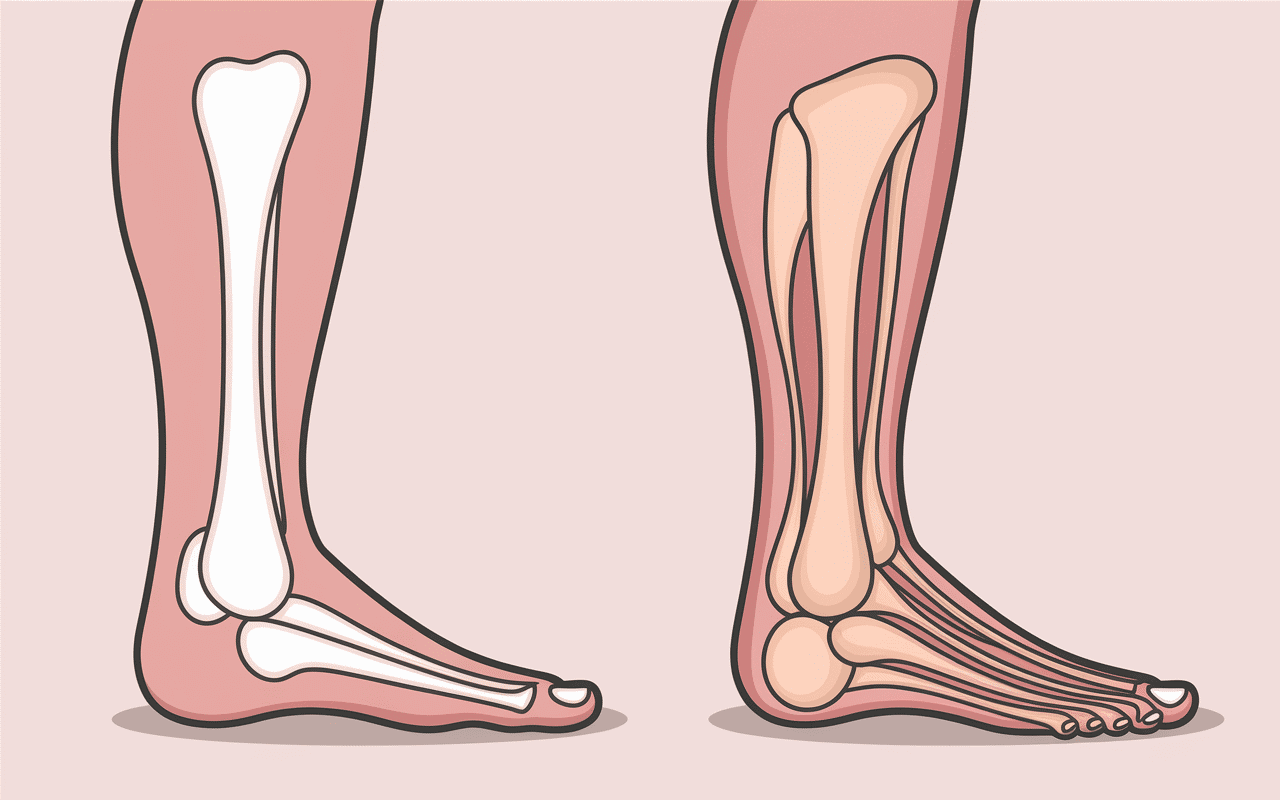 Comparaison anatomique pied normal vs pied de Charcot