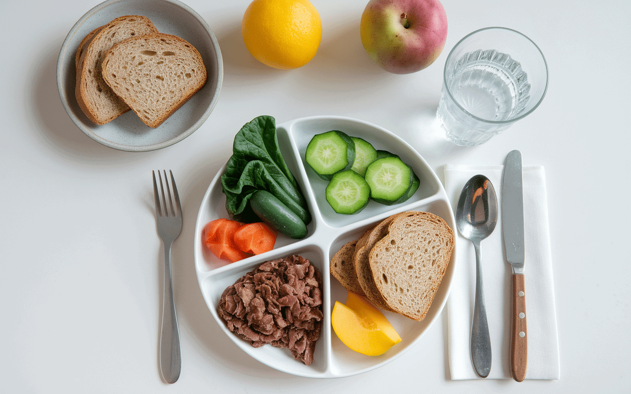 Plateau repas portions contrôlées régime militaire