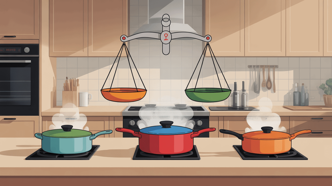 Couvercle silicone danger sécurité en cuisine illustration